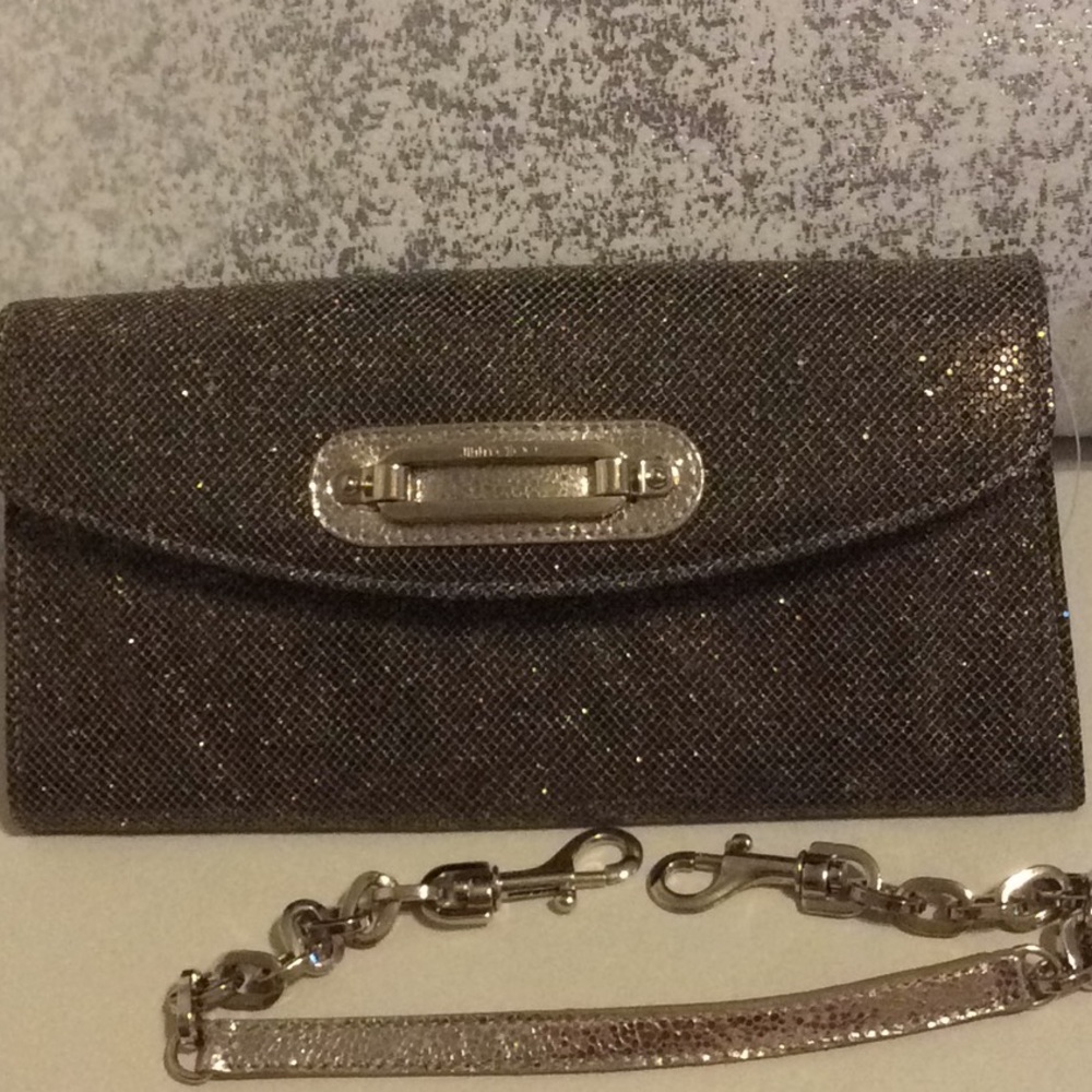 Jimmy Choo Clutch Bag Glitter Leather  Champagne